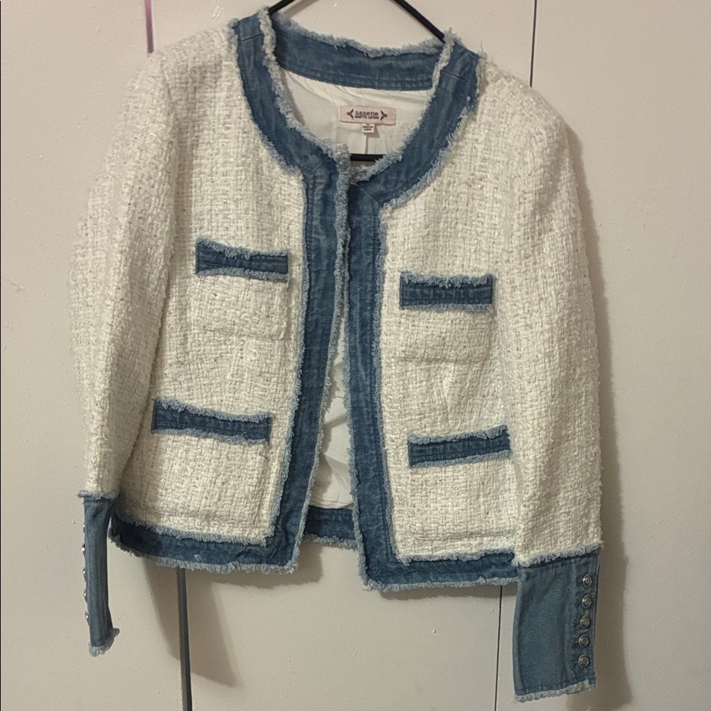 Nanette blue and white blazer NWT size M